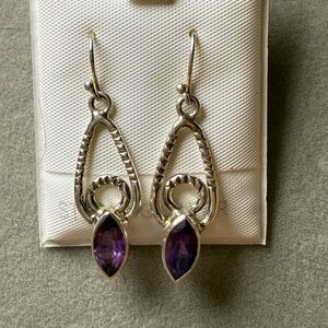 925 Sterling Silver amethyst earrings